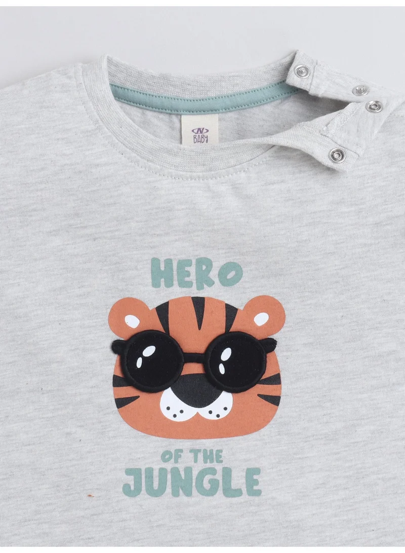 Victor And Jane  Infant Boys’ 2-Piece Set – “Hero of the Jungle” Graphic T-Shirt & Shorts for Men | Best Price UAE